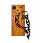 Wallity Owl Escultura de pared de madera y metal en nogal y negro